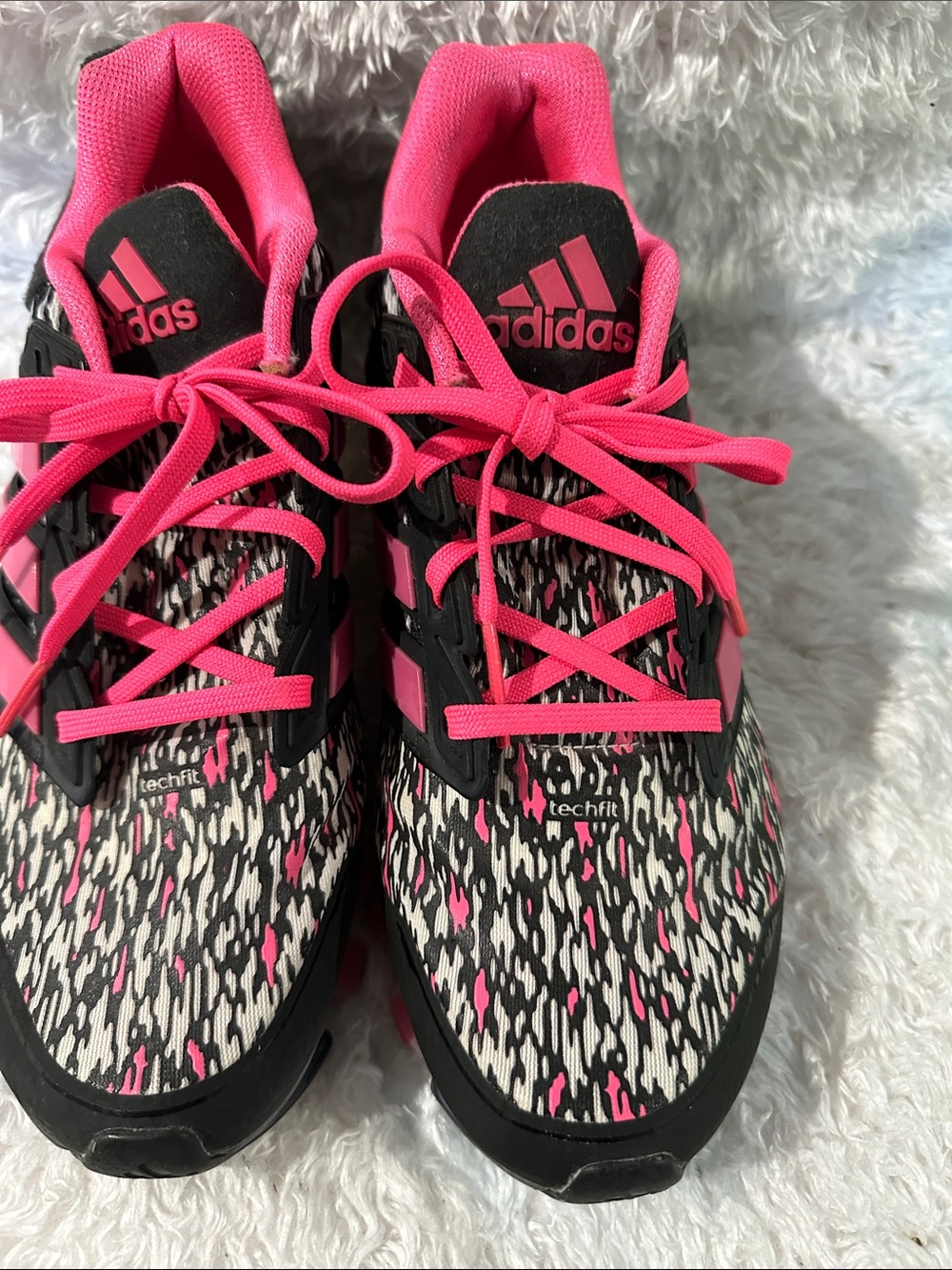adidas Women's Black White Pink Athletic Shoes